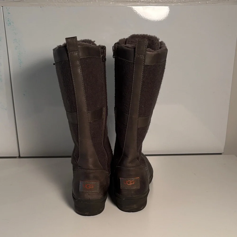 UGG Black Lace-Up Mid-Calf Boots - Picture 5 of 8
